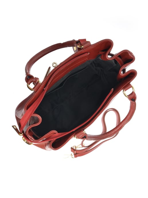 Anna Luchini Rood & VINO Rundleer Tas - Image 4