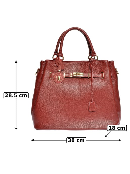 Anna Luchini Rood & VINO Rundleer Tas - Image 6