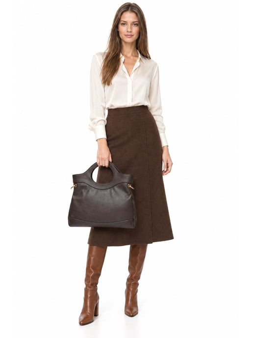 Anna Luchini Bordeauxrood Rundleer Tas - Image 6