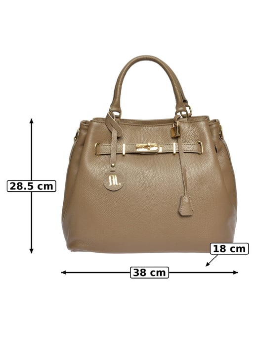 Anna Luchini Beige Rundleer Tas - Image 6