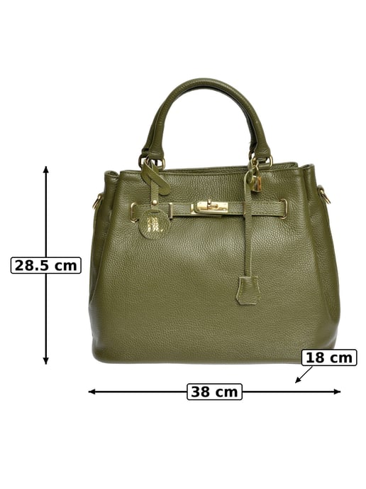 Anna Luchini Groen Rundleer Tas - Image 6