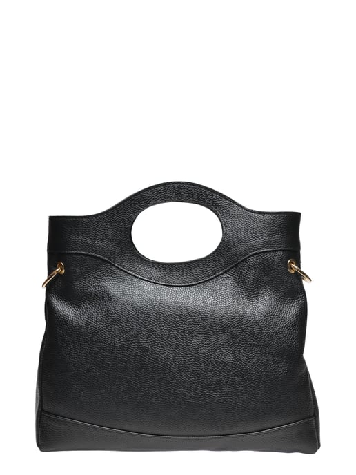 Anna Luchini Zwart Rundleer Tas - Image 1