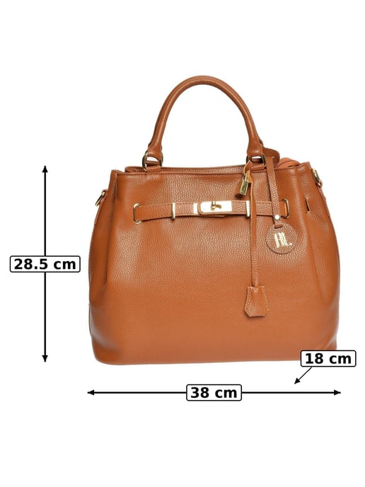 Anna Luchini Brown Rundleer Tas - Image 5