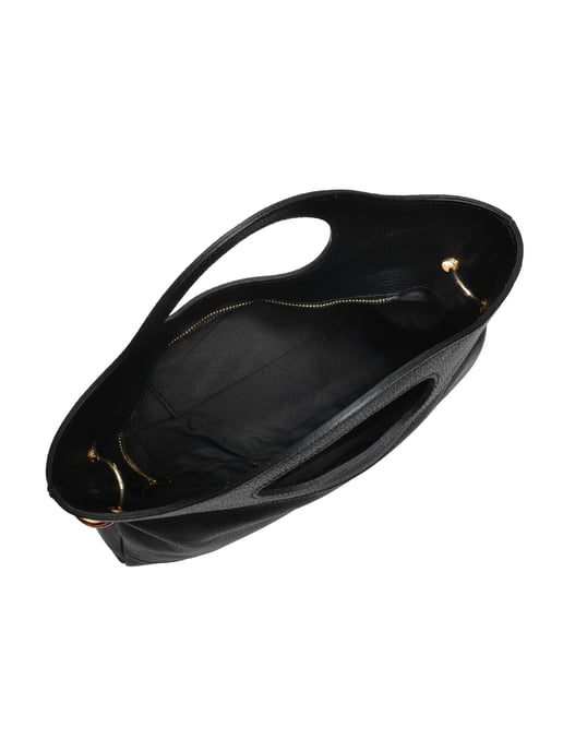 Anna Luchini Zwart Rundleer Tas - Image 4