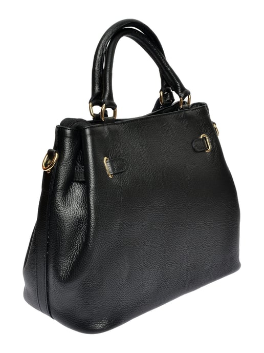 Anna Luchini Zwart Rundleer Tas - Image 2