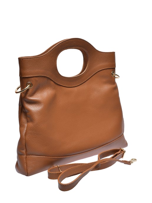 Anna Luchini Brown Rundleer Tas - Image 2