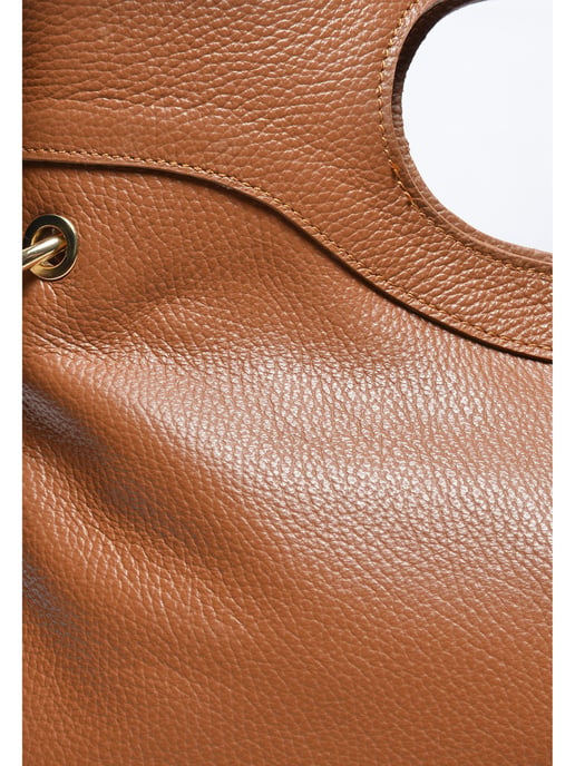 Anna Luchini Brown Rundleer Tas - Image 3