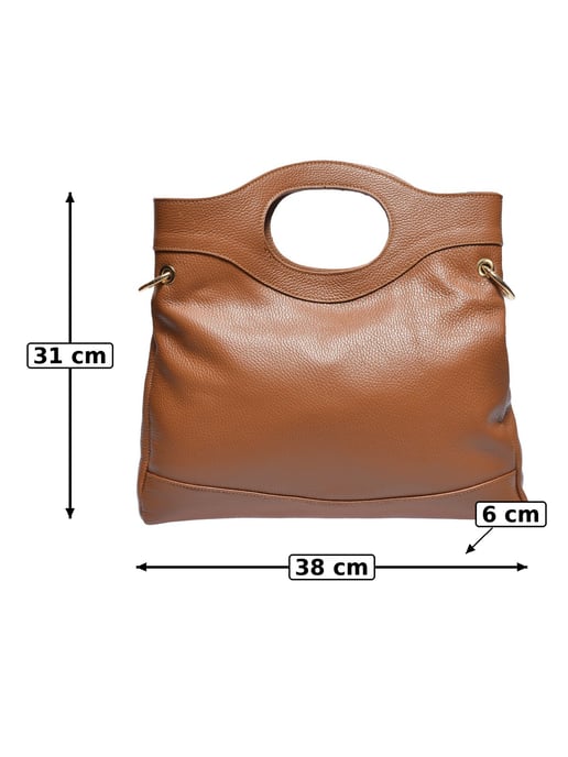 Anna Luchini Brown Rundleer Tas - Image 5