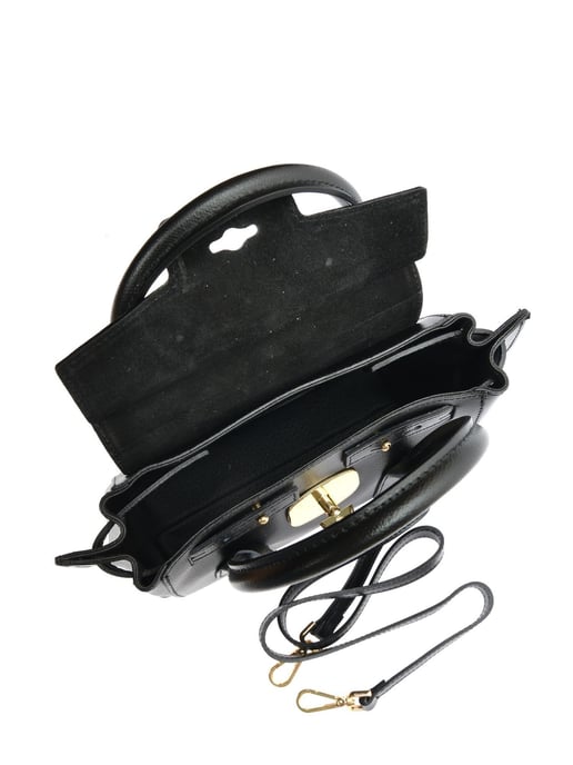 Isabella Rhea Zwart Rundleer Tas - Image 4