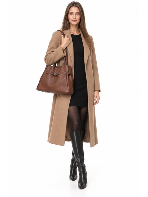Anna Luchini Bordeauxrood Rundleer Tas - Image 6