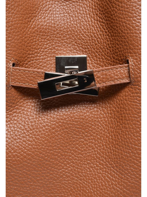 Anna Luchini Brown Rundleer Tas - Image 3