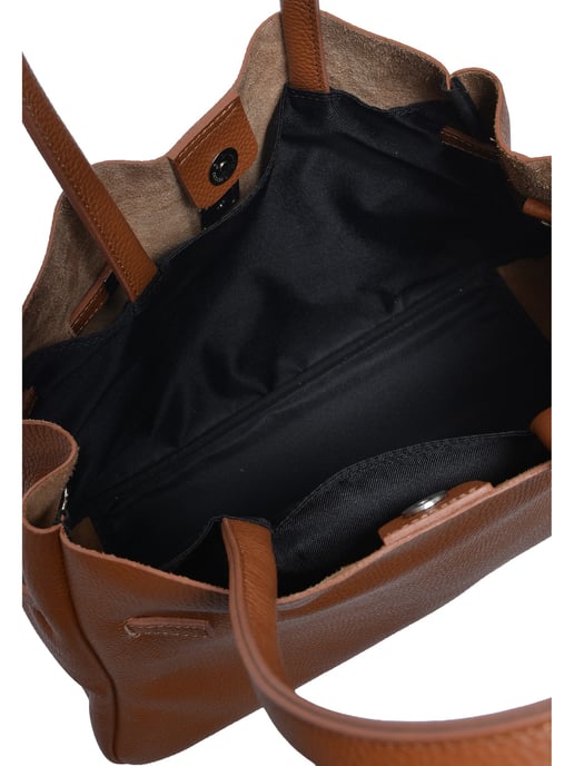 Anna Luchini Brown Rundleer Tas - Image 4