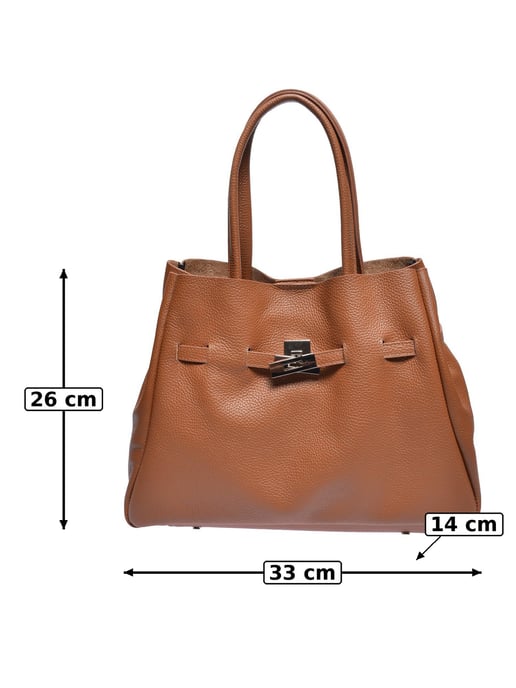 Anna Luchini Brown Rundleer Tas - Image 5