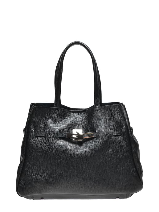 Anna Luchini Zwart Rundleer Tas - Image 1