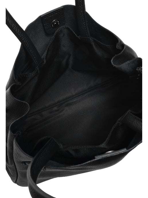 Anna Luchini Zwart Rundleer Tas - Image 4