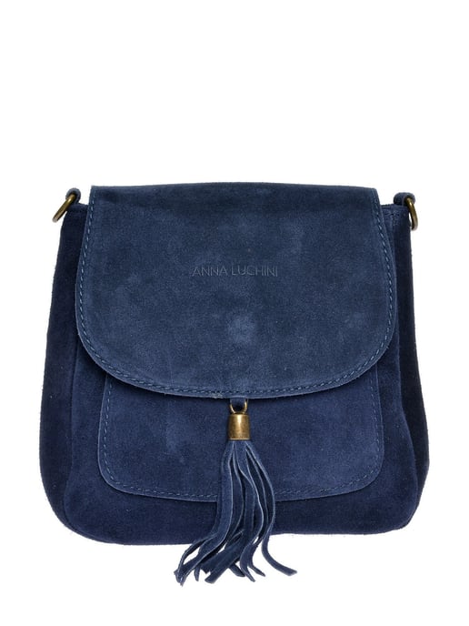 Anna Luchini Blauw Rundleer Tas - Image 1