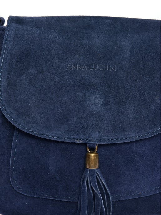 Anna Luchini Blauw Rundleer Tas - Image 3