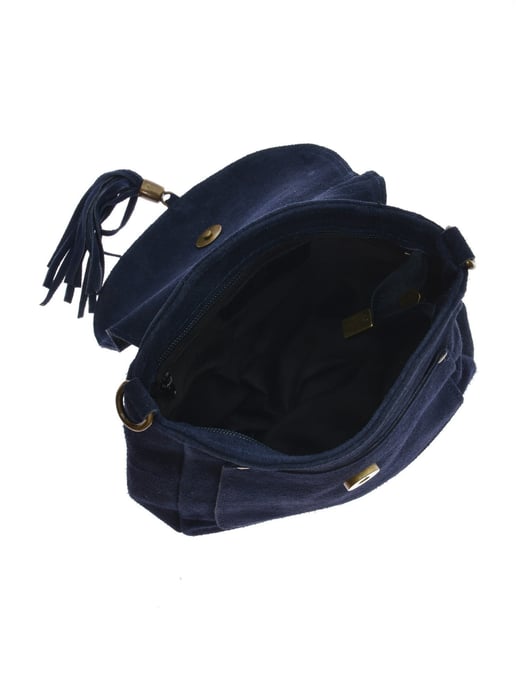 Anna Luchini Blauw Rundleer Tas - Image 4