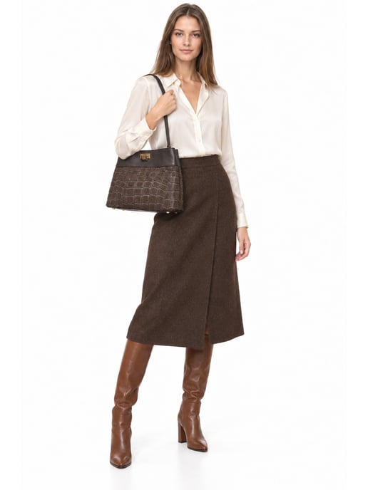 Anna Luchini Bordeauxrood Rundleer Tas - Image 4