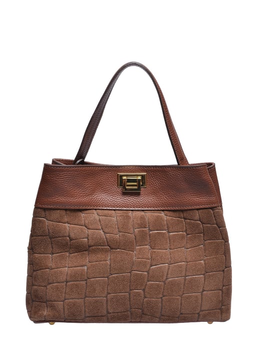 Anna Luchini Brown Rundleer Tas - Image 1