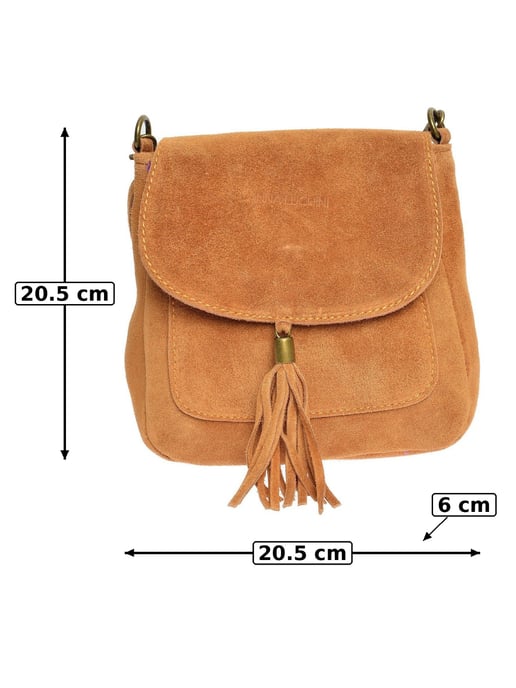Anna Luchini Brown Rundleer Tas - Image 5