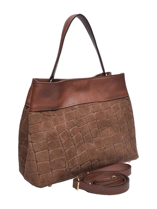 Anna Luchini Brown Rundleer Tas - Image 2