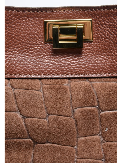 Anna Luchini Brown Rundleer Tas - Image 3