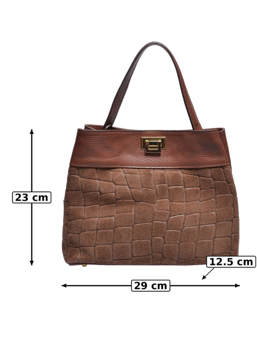 Anna Luchini Brown Rundleer Tas - Image 5