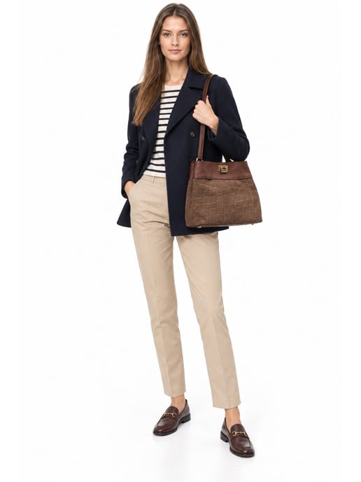 Anna Luchini Brown Rundleer Tas - Image 6