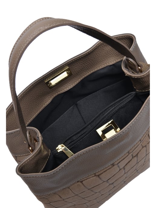Anna Luchini Beige Rundleer Tas - Image 4