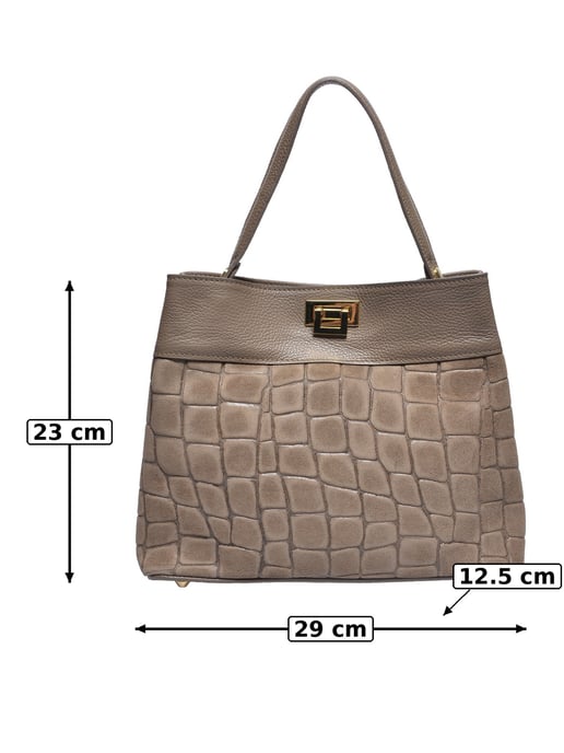 Anna Luchini Beige Rundleer Tas - Image 5