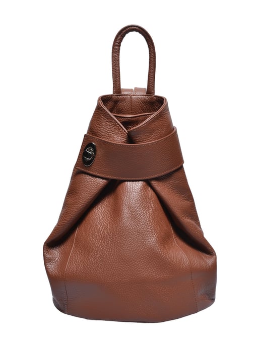 Anna Luchini Bordeauxrood Rundleer Tas - Image 1
