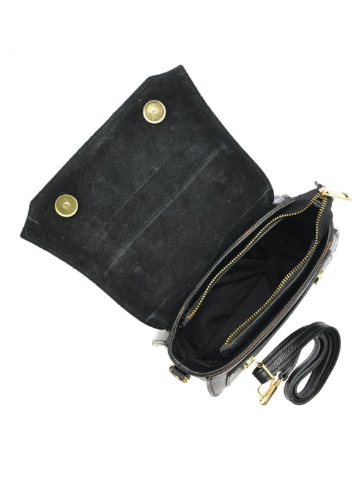 Isabella Rhea Zwart Rundleer Tas - Image 4