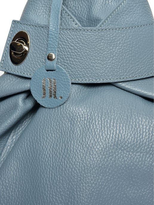 Anna Luchini Turquoise Rundleer Tas - Image 3