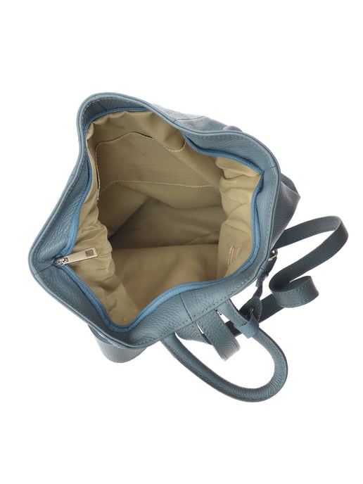 Anna Luchini Turquoise Rundleer Tas - Image 4