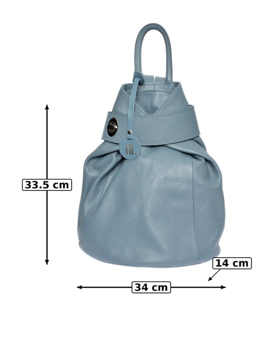 Anna Luchini Turquoise Rundleer Tas - Image 6
