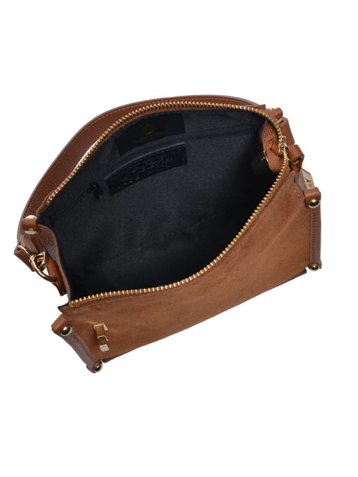 Anna Luchini Brown Rundleer Tas - Image 4
