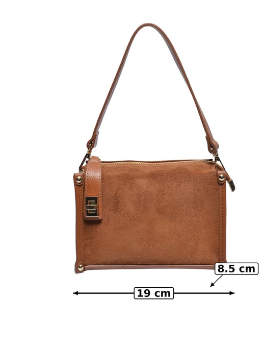 Anna Luchini Brown Rundleer Tas - Image 5