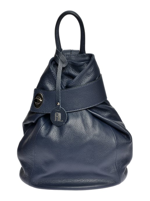 Anna Luchini Blauw Rundleer Tas - Image 1