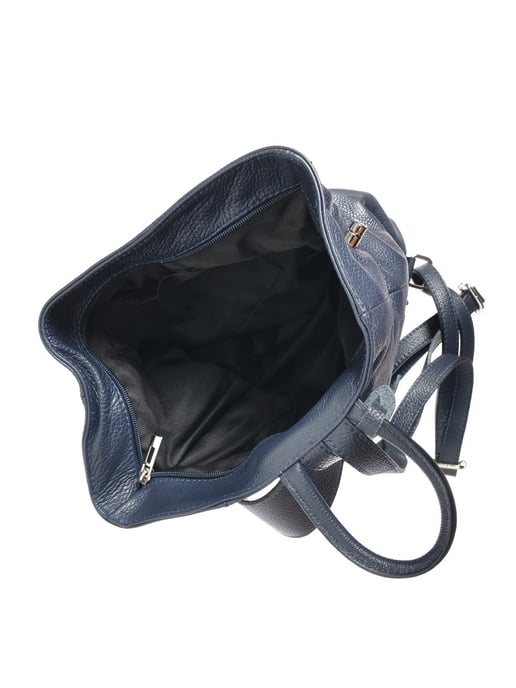 Anna Luchini Blauw Rundleer Tas - Image 4