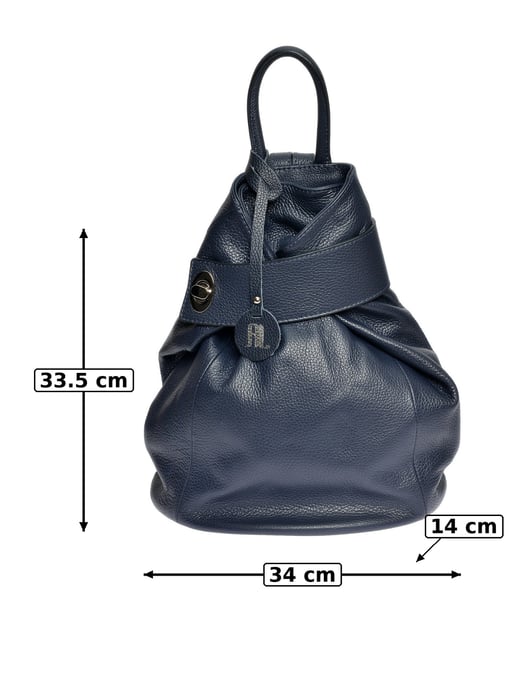 Anna Luchini Blauw Rundleer Tas - Image 6