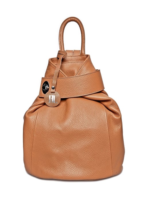 Anna Luchini Brown Rundleer Tas - Image 1