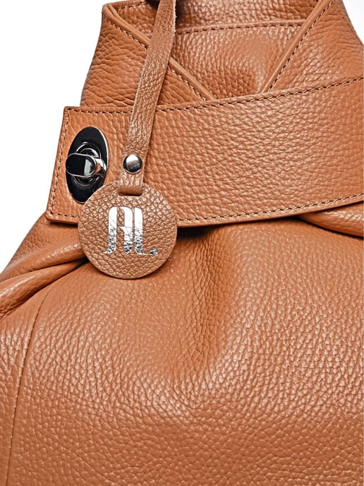 Anna Luchini Brown Rundleer Tas - Image 3