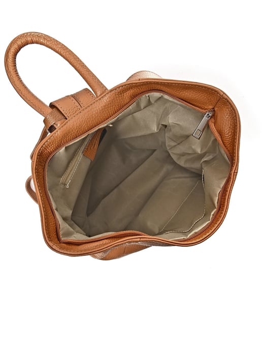 Anna Luchini Brown Rundleer Tas - Image 4
