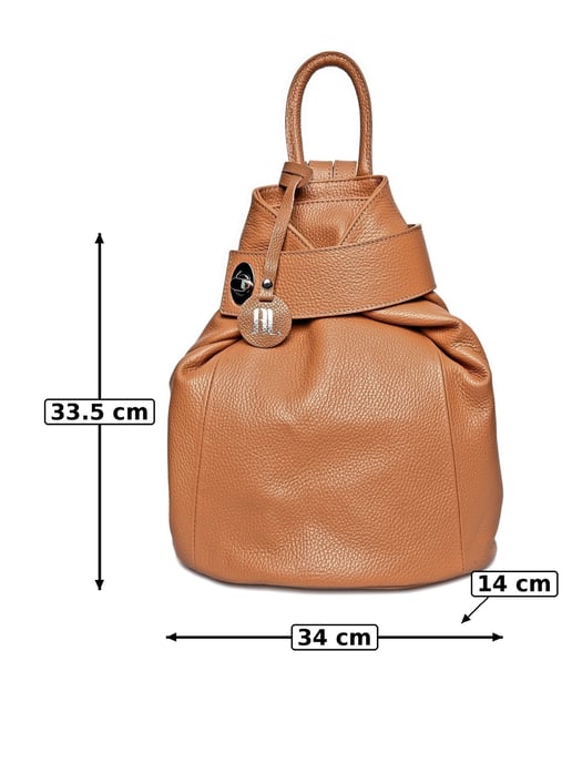 Anna Luchini Brown Rundleer Tas - Image 5