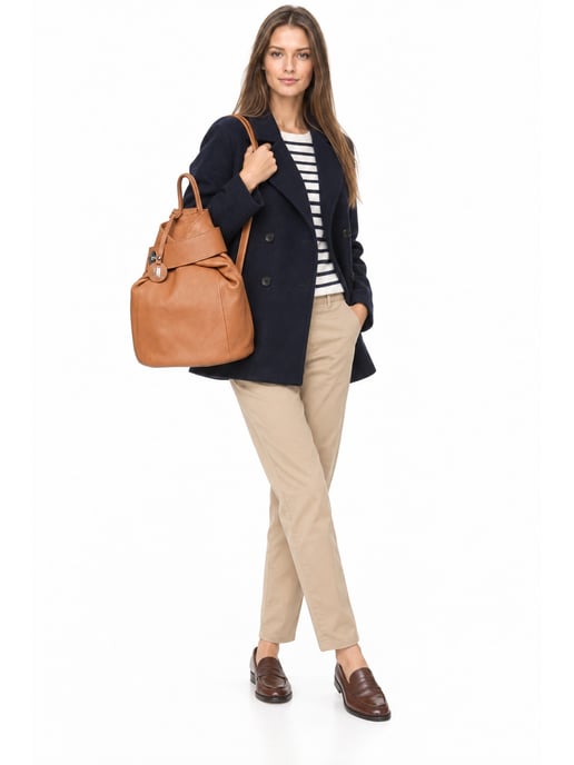 Anna Luchini Brown Rundleer Tas - Image 6