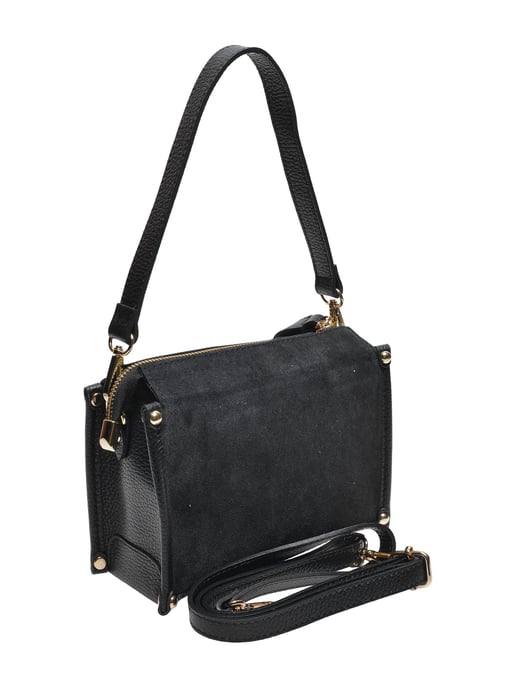 Anna Luchini Zwart Rundleer Tas - Image 2