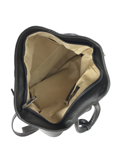 Anna Luchini Zwart Rundleer Tas - Image 4