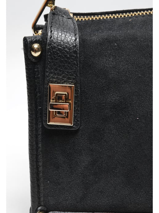 Anna Luchini Zwart Rundleer Tas - Image 3