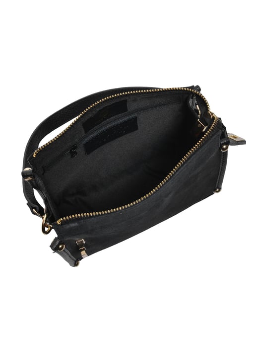 Anna Luchini Zwart Rundleer Tas - Image 4